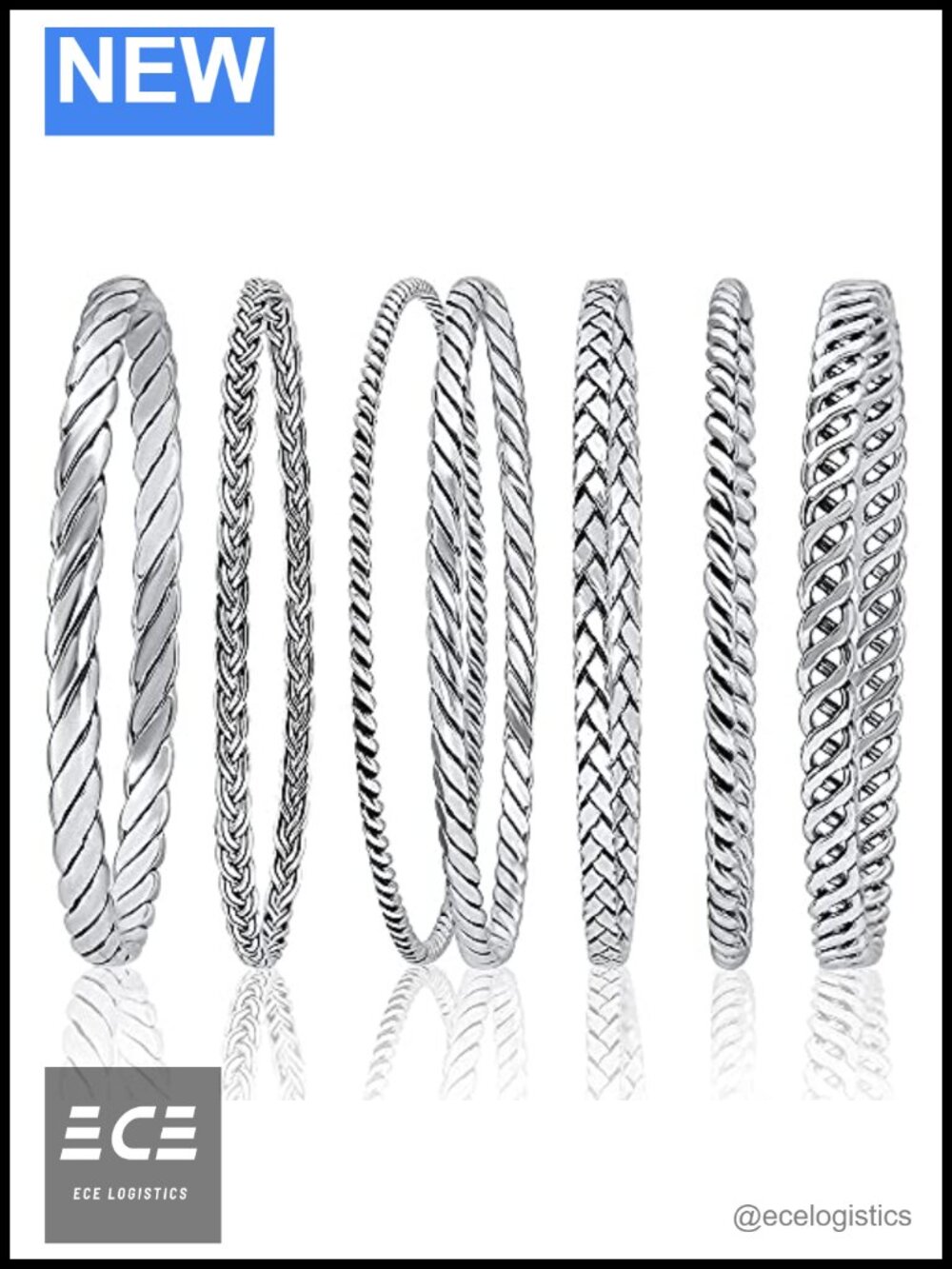 925 Sterling Silver Braided Bangle Bracelet for Women